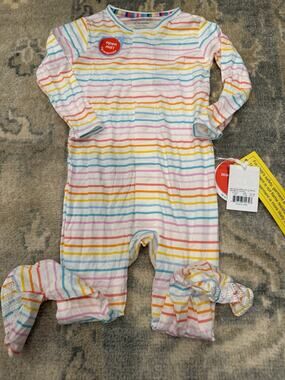 Magnetic Me Candy Stripe Modal Footie 12-18 Months NWT